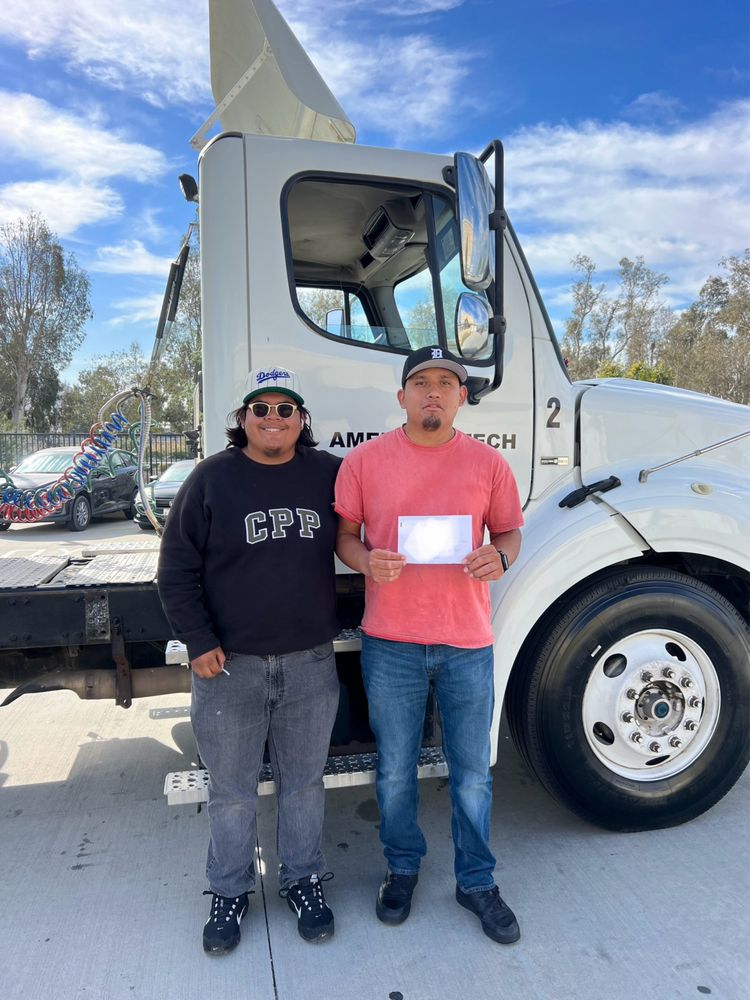 Student passing CDL test