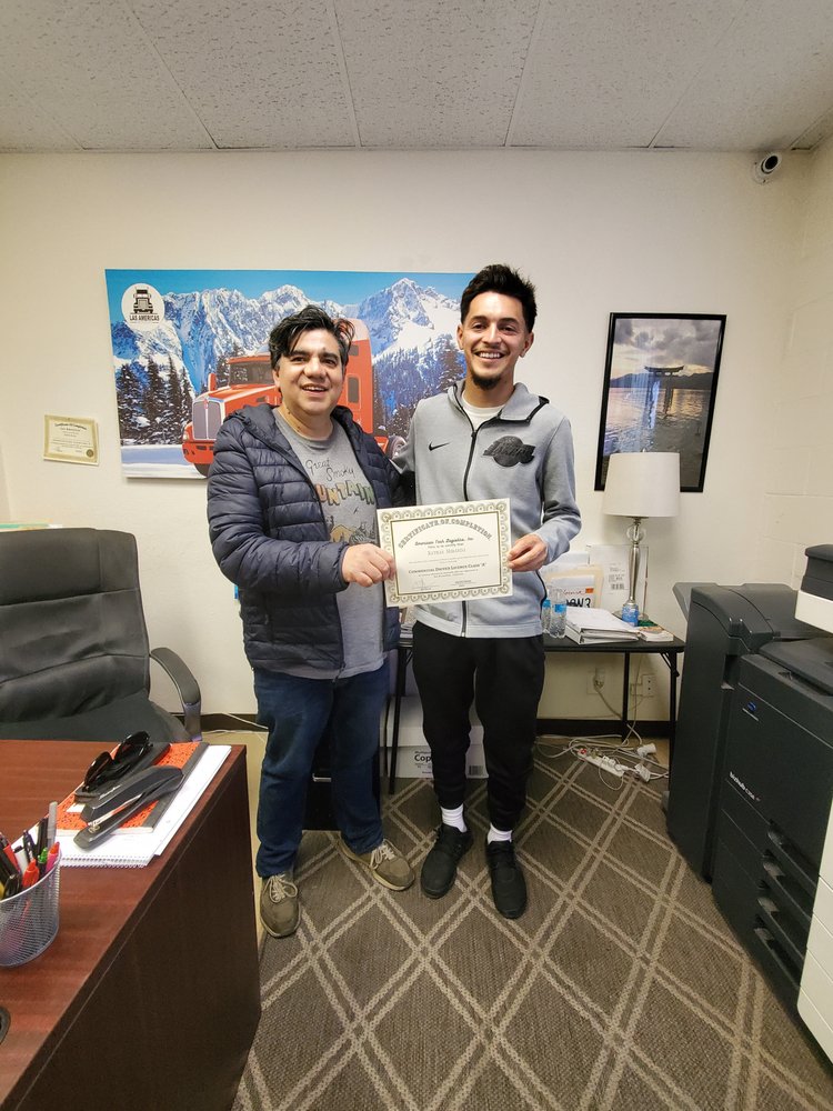 Student passing CDL test