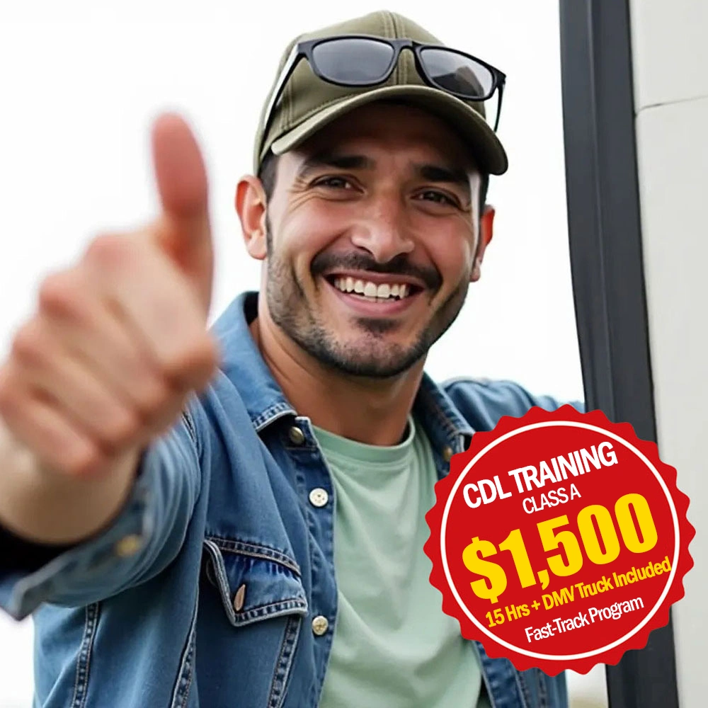smiling graduated truckingc cdl a driver looking at camera after getting his license